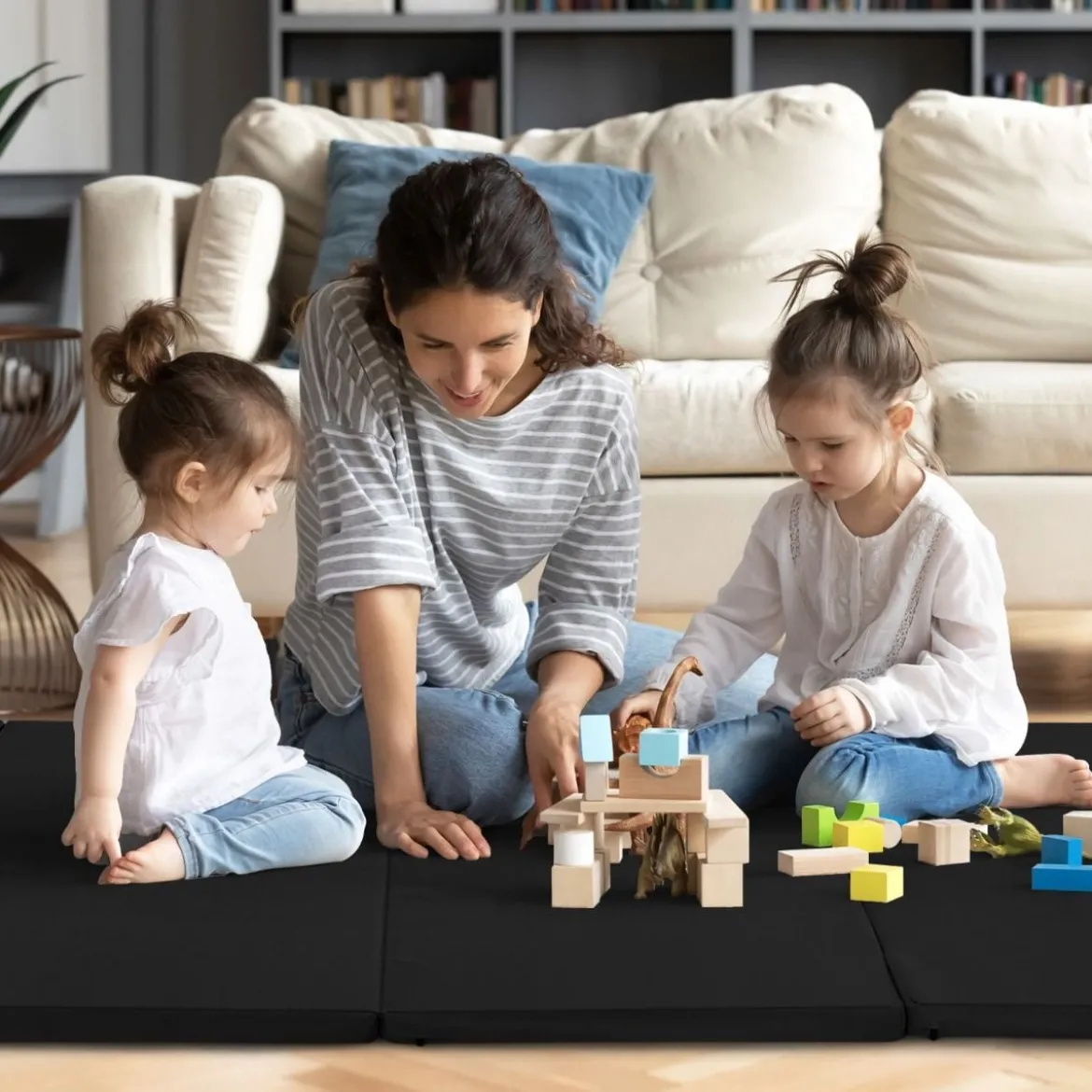240 x 120 x 5 cm Weichbodenmatte Gymnastikmatte klappbar Yogamatte mit Klettverschluss und 2 Tragegriffe