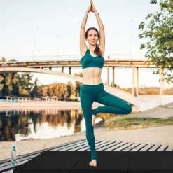 240 x 120 x 5 cm Weichbodenmatte Gymnastikmatte klappbar Yogamatte mit Klettverschluss und 2 Tragegriffe