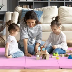 240 x 120 x 5 cm Weichbodenmatte Gymnastikmatte klappbar Yogamatte mit Klettverschluss und 2 Tragegriffe