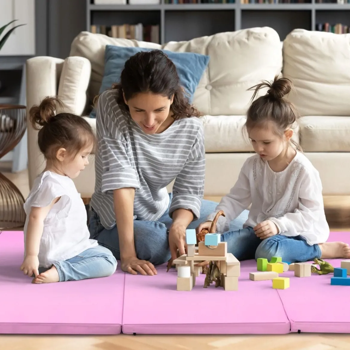 240 x 120 x 5 cm Weichbodenmatte Gymnastikmatte klappbar Yogamatte mit Klettverschluss und 2 Tragegriffe