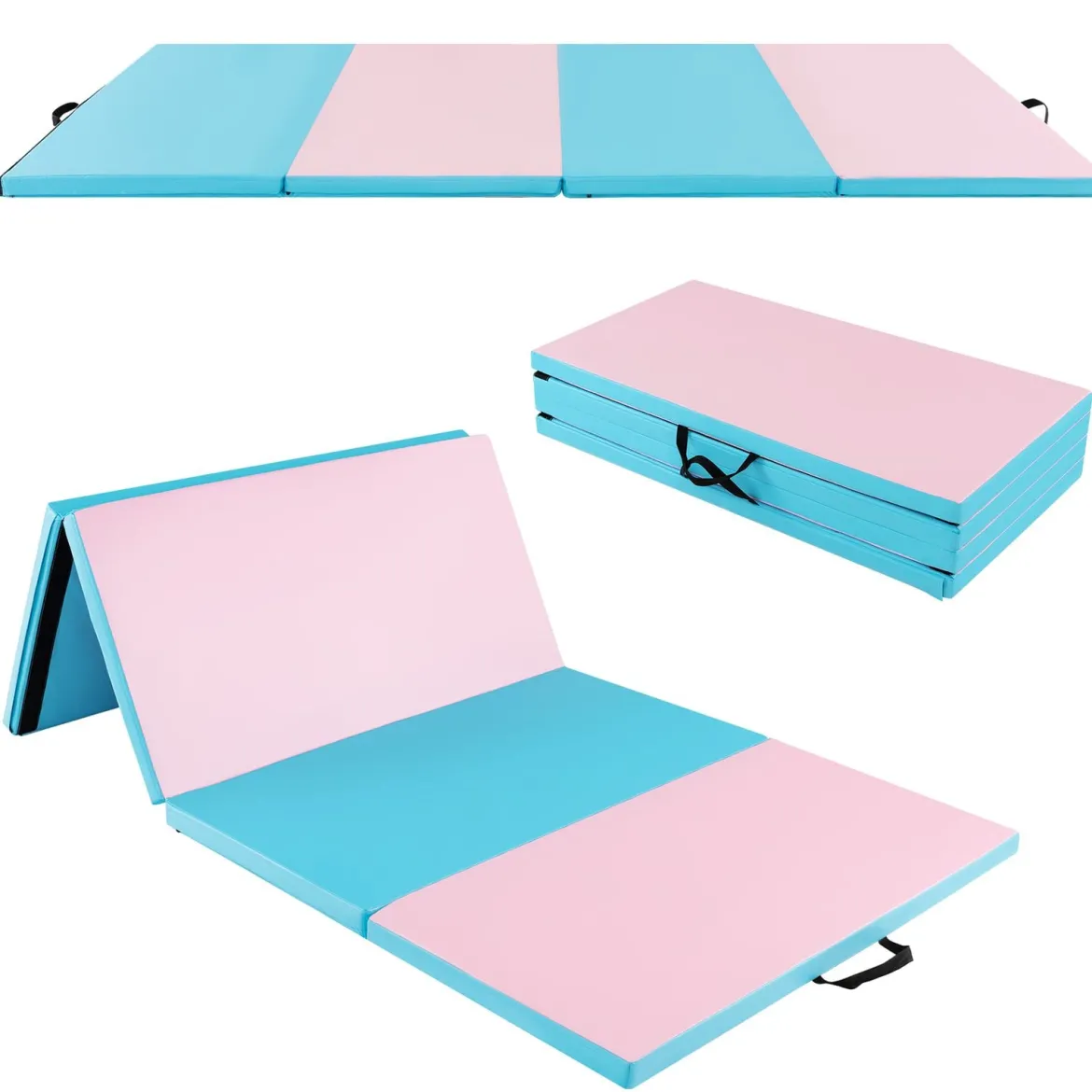 240 x 120 x 5 cm Weichbodenmatte Gymnastikmatte klappbar Yogamatte mit Klettverschluss und 2 Tragegriffe