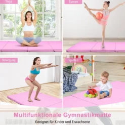240 x 120 x 5 cm Weichbodenmatte Gymnastikmatte klappbar Yogamatte mit Klettverschluss und 2 Tragegriffe