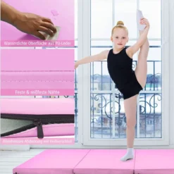 240 x 120 x 5 cm Weichbodenmatte Gymnastikmatte klappbar Yogamatte mit Klettverschluss und 2 Tragegriffe