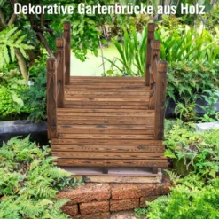 XXL Massive Holzbrücke Teichbrücke Garten Holzsteig 150cm