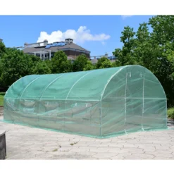 3 x 6 x 2 m Gewächshaus Pflanzenhaus Foliengewächshaus mit Stahlfundament