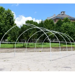 3 x 6 x 2 m Gewächshaus Pflanzenhaus Foliengewächshaus mit Stahlfundament