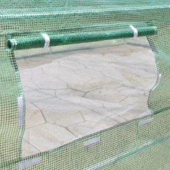 3 x 6 x 2 m Gewächshaus Pflanzenhaus Foliengewächshaus mit Stahlfundament