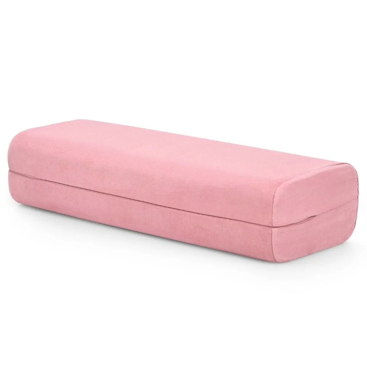 Yogakissen Schaumstoff Yogabolster mit Tragegriff Yoga Rolle mit abnehmbarem Wildlederbezug Rosa
