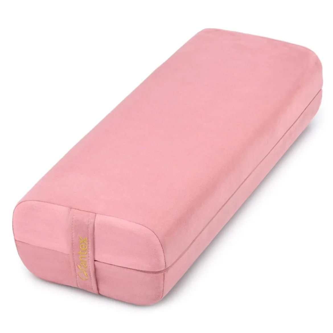 Yogakissen Schaumstoff Yogabolster mit Tragegriff Yoga Rolle mit abnehmbarem Wildlederbezug Rosa