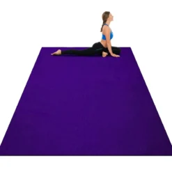 Yogamatte mit doppelseitigem rutschfestem Design & 2 verstellbaren Klettbändern Lila