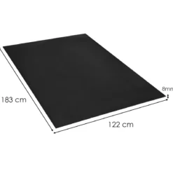 Yogamatte mit doppelseitigem rutschfestem Design & 2 verstellbaren Klettbändern Schwarz