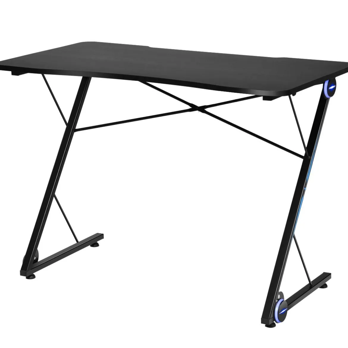 Z-förmig Gaming Tisch mit LED-Lichtern Computertisch PC Tisch Schreibtisch