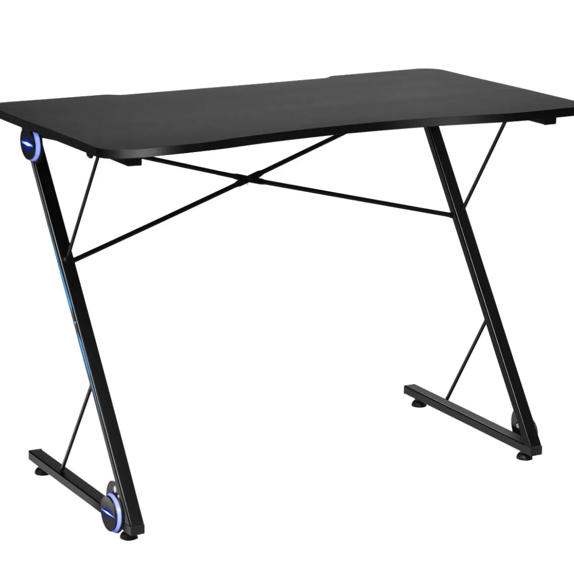 Z-förmig Gaming Tisch mit LED-Lichtern Computertisch PC Tisch Schreibtisch