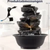 Zimmerbrunnen Wasserfall Tischbrunnen mit Steineffekt Farbigem LED-Licht Zen Wasserbrunnen 21,5 x 26 cm