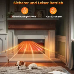 26 Zoll Elektrischer Kamin-Einsatz mit Fernbedienung & Einstellbare Flammenfarbe Kaminheizung