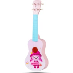 21 Zoll Ukulele für Kinder Mini Spielzeug-Ukulele mit 4 Nylonsaiten & 12 Bünden für Anfänger Rosa