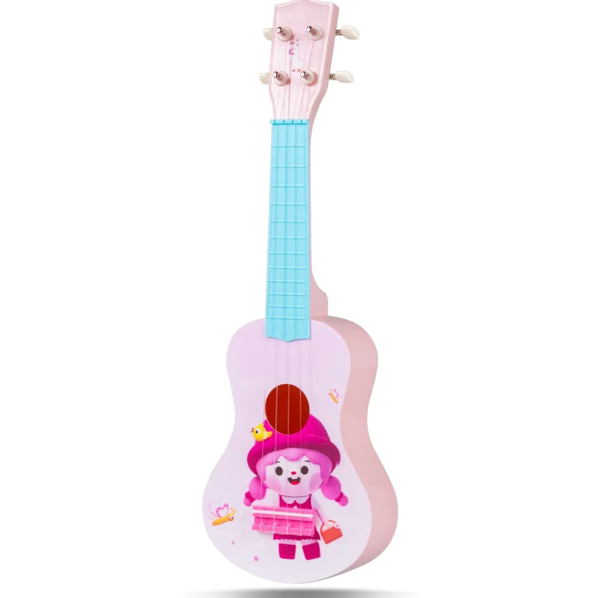 21 Zoll Ukulele für Kinder Mini Spielzeug-Ukulele mit 4 Nylonsaiten & 12 Bünden für Anfänger Rosa