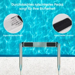 Zweistufige Schwimmbadleiter R-förmige Schwimmbadleiter Leiter mit Handlauffür Schwimmbäder Silber
