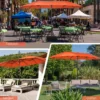 Zwillingsschirm 460 cm Großer Doppelseitiger Terrassenschirm Orange